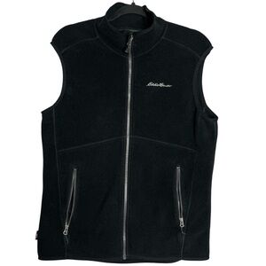 Eddie Bauer Men’s Black Fleece Vest Full Zip, size M